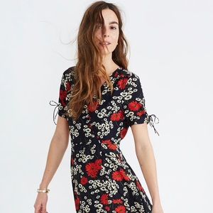 Madewell Peekaboo-Sleeve Midi Dress